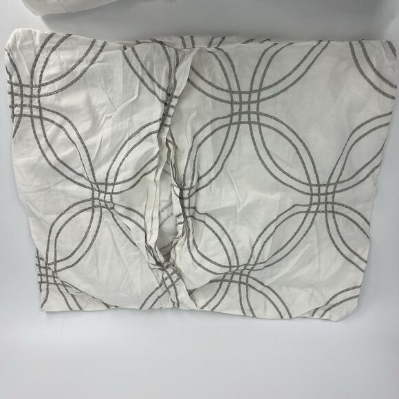 Restoration Hardware Baby Child Duvet Cover 2 Shams Gray White Embroidered Full - Picture 9 of 13